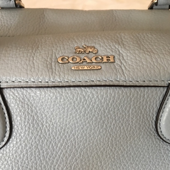COACH coneflower blue satchel handbag soft LEATHER - Picture 3 of 16